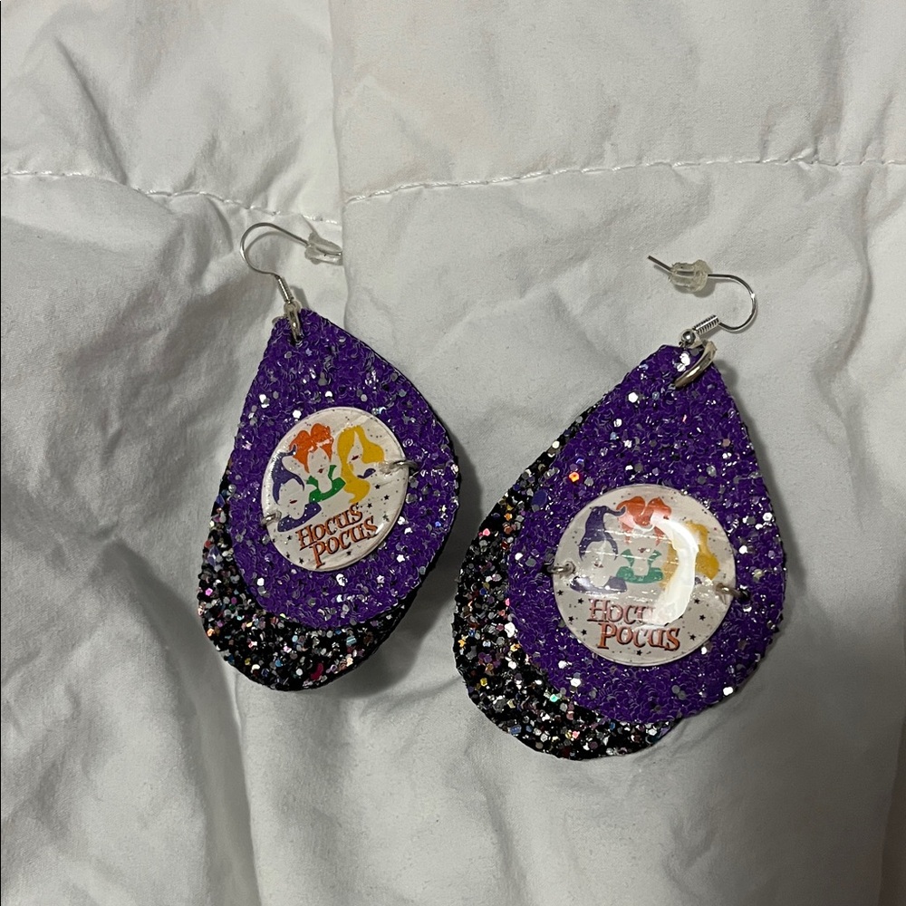Purple Glitter Hocus Pocus Earrings
